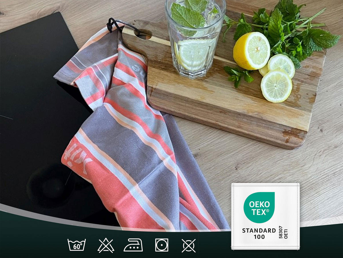 GESCHIRRTÜCHER, 4er-Set, 50x70 cm, 100% Baumwolle, Rot - Koralle, Textil (50/70cm) - Zollner