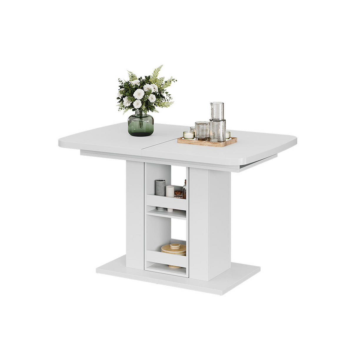 ESSTISCH Fenaro Weiß 120 x 80 cm - Weiß, Holzwerkstoff (80/120/76cm) - Vicco