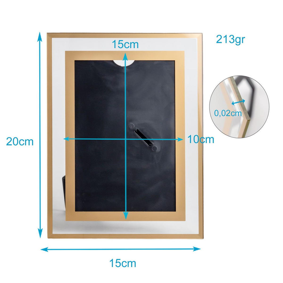 BILDERRAHMEN aus Glas - Goldfarben, Glas (15/20/0.2cm) - Intirilife