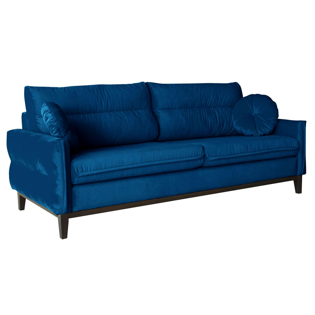 SITZGARNITUR Belweder, zwei Sofas+Sessel, Dunkelblau, Velours - Wengefarben/Dunkelblau, Holz/Textil (268/95/94cm) - Beautysofa