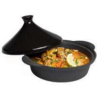 TAGINE Gusseisen - Schwarz ø 30 cm / 3 Liter - ohne Antihaftbeschichtung - Schwarz, Keramik (30cm) - Blackwell