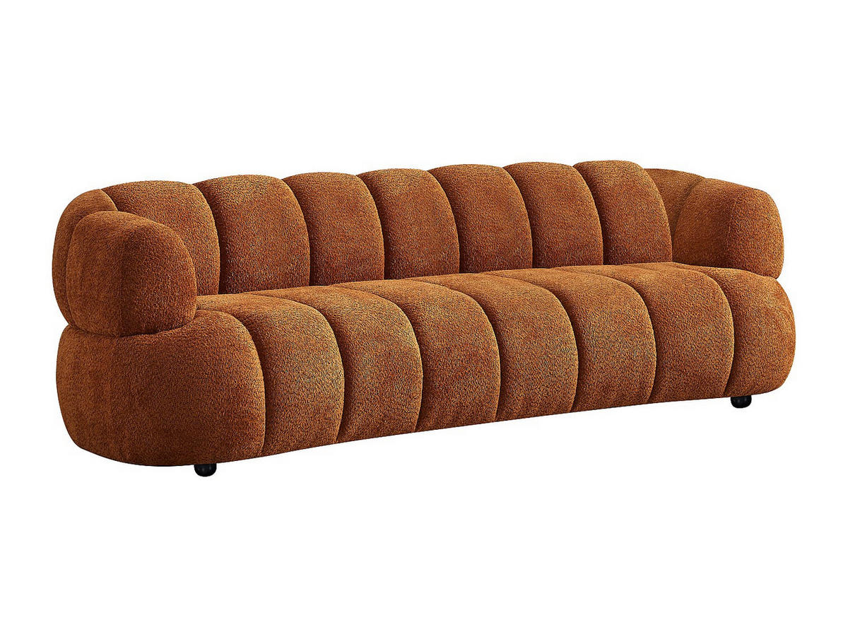 SOFA - 3 Personen - stoff - terracotta Coliani - Terracotta, Holz/Textil (227/73/94cm) - Vente-Unique