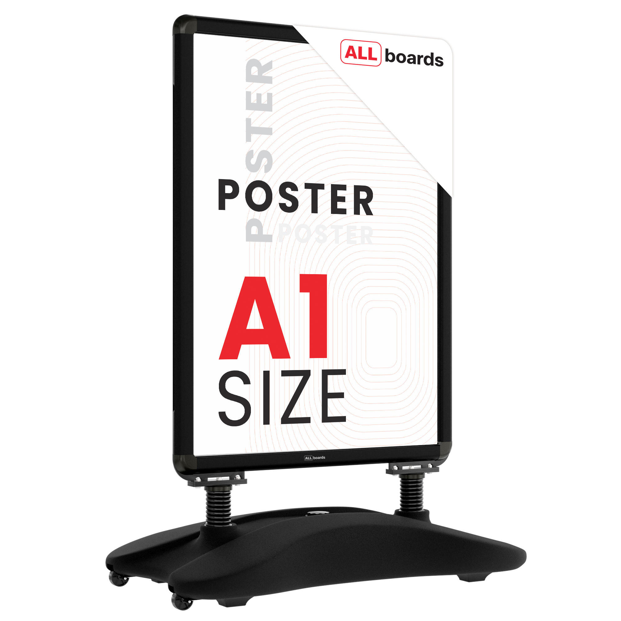 KUNDENSTOPPER A1 Waterbase - Aluminiumrahmen SCHWARZ - Schwarz, Metall (78/56/123cm) - ALLboards