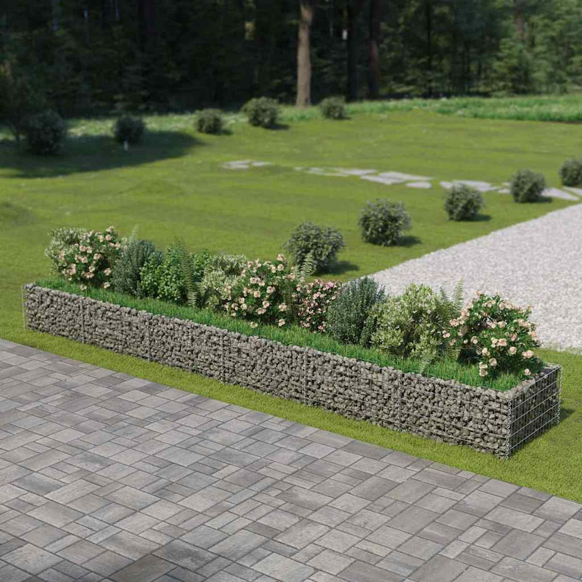 GABIONEN-HOCHBEET Verzinkter Stahl 540x90x50 cm - Silberfarben, Metall (540/50/90cm)