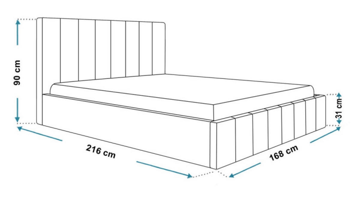 BETT Beigefarben SIM 10 Gepolstert 160x200 cm - Beige/Schwarz, Kunststoff/Textil (160/200cm) - Sepro Meble