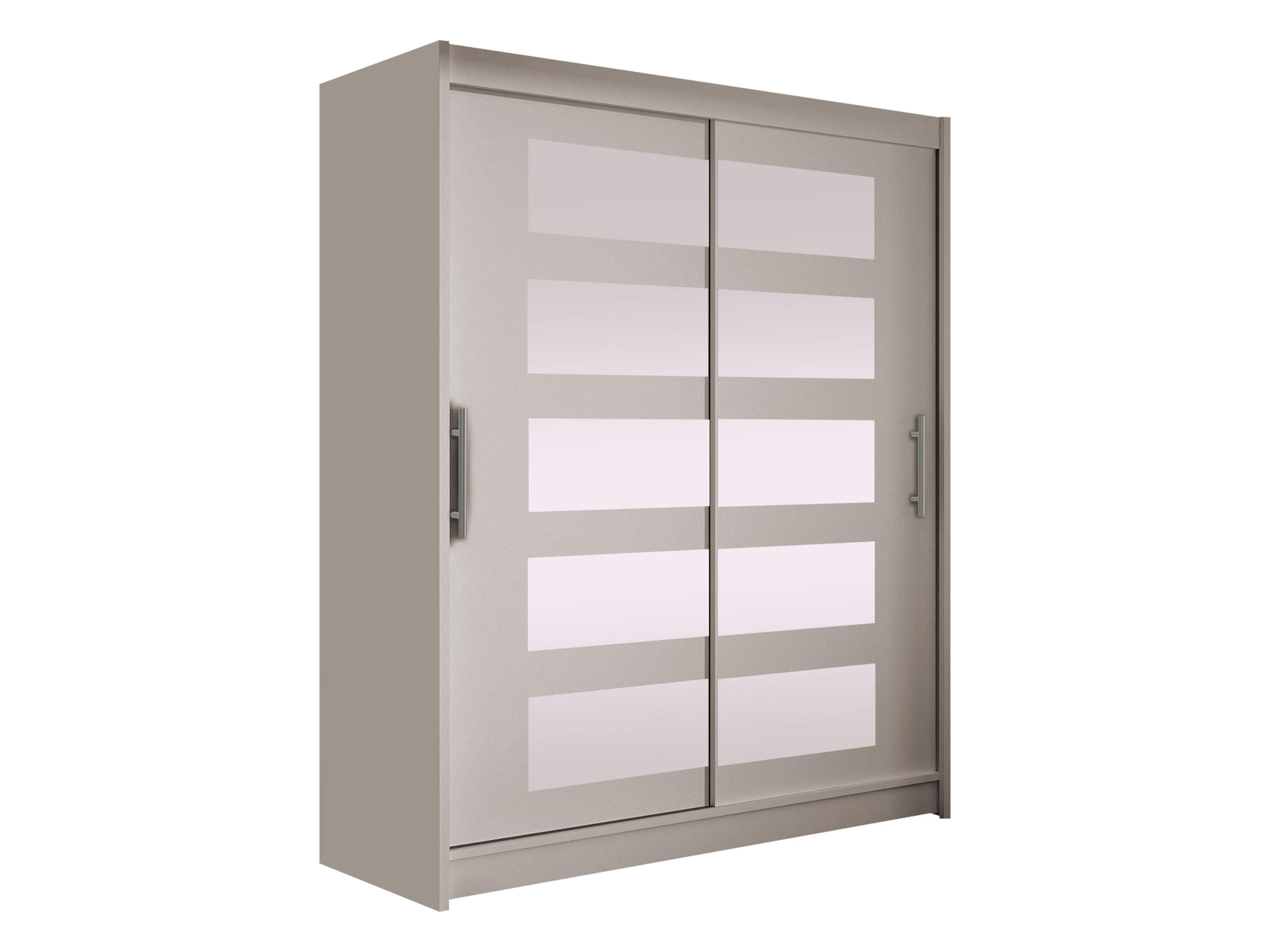 SCHWEBETÜRENSCHRANK Westa V - Kaschmir/Silberfarben, Holzwerkstoff/Metall (150/200/58cm) - MIRJAN24