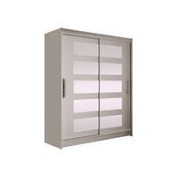 SCHWEBETÜRENSCHRANK Westa V - Kaschmir/Silberfarben, Holzwerkstoff/Metall (150/200/58cm) - MIRJAN24