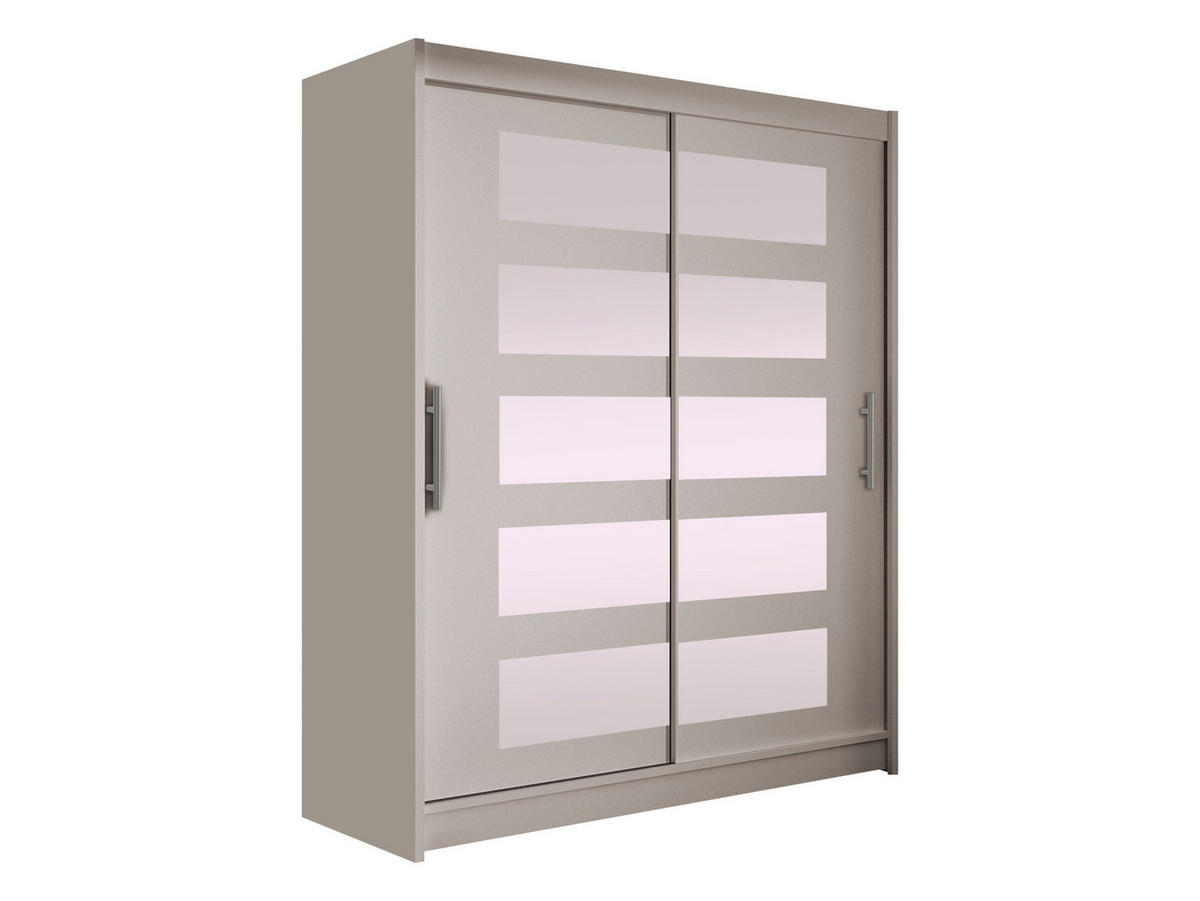 SCHWEBETÜRENSCHRANK Westa V - Kaschmir/Silberfarben, Holzwerkstoff/Metall (150/200/58cm) - MIRJAN24
