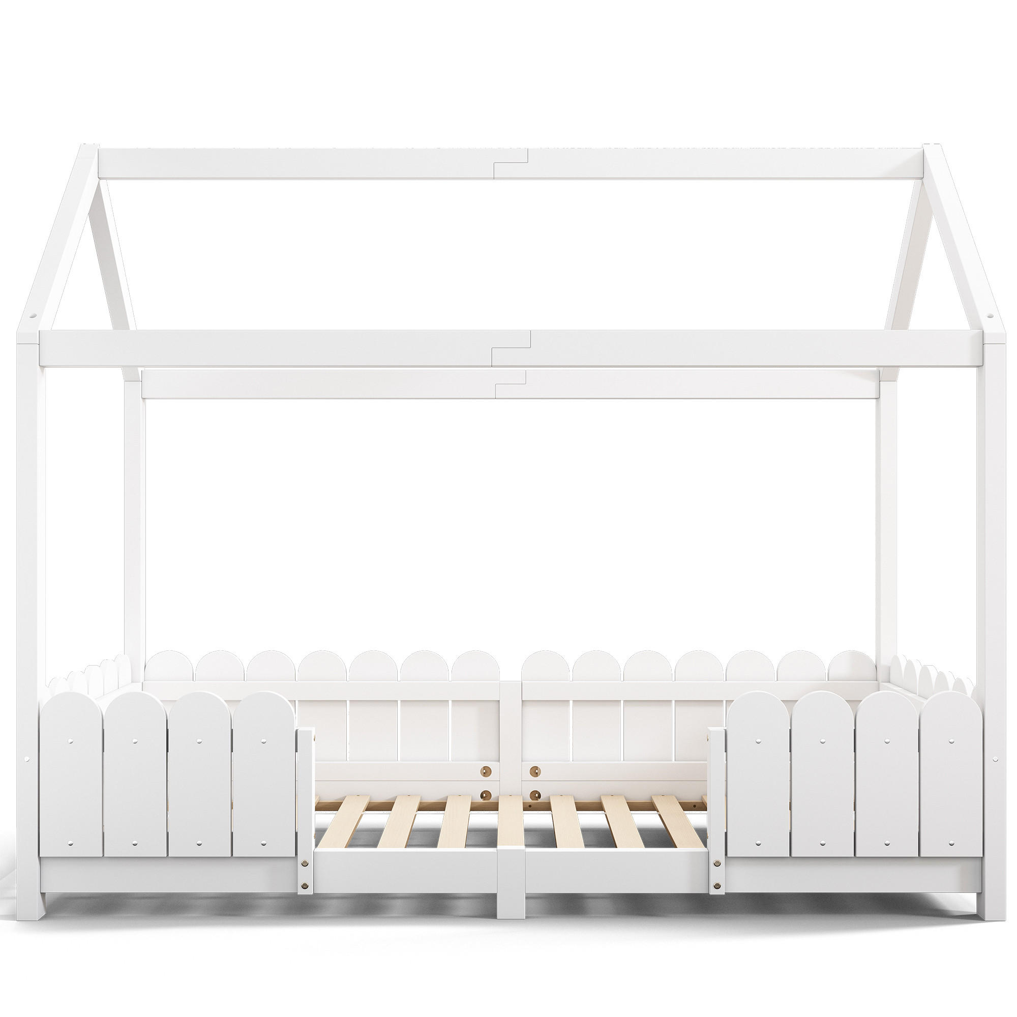 HAUSBETT 90/200 cm Weiß - Weiß, Holz - Raumix