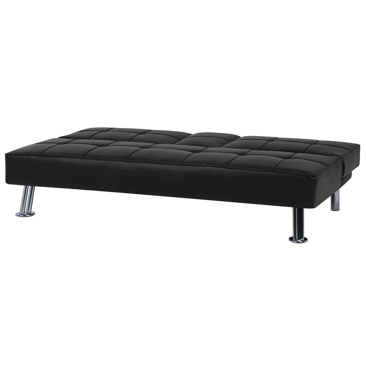 3-SITZER-SCHLAFSOFA Kunstleder Schwarz Roxen - Schwarz, Kunststoff/Textil (168/77/81cm) - Beliani