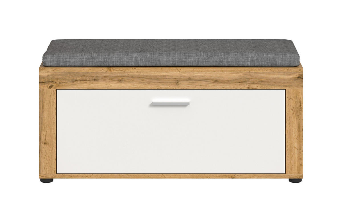 SITZBANK inkl. Sitzkissen Milo (B/H/T: ca. 100/44/35 cm) in Wotan Eiche Nachbildung/weiß - Eichefarben, Holzwerkstoff (10/4.4/3.5cm)