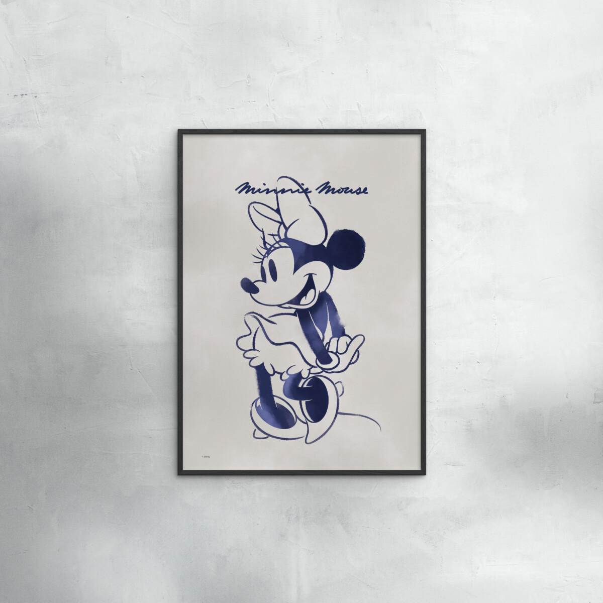 POSTER mit Rahmen Disney - Disney - Minnie Mouse Blue - Blau/Schwarz, Holz/Papier (50/70cm) - Poster&Frame