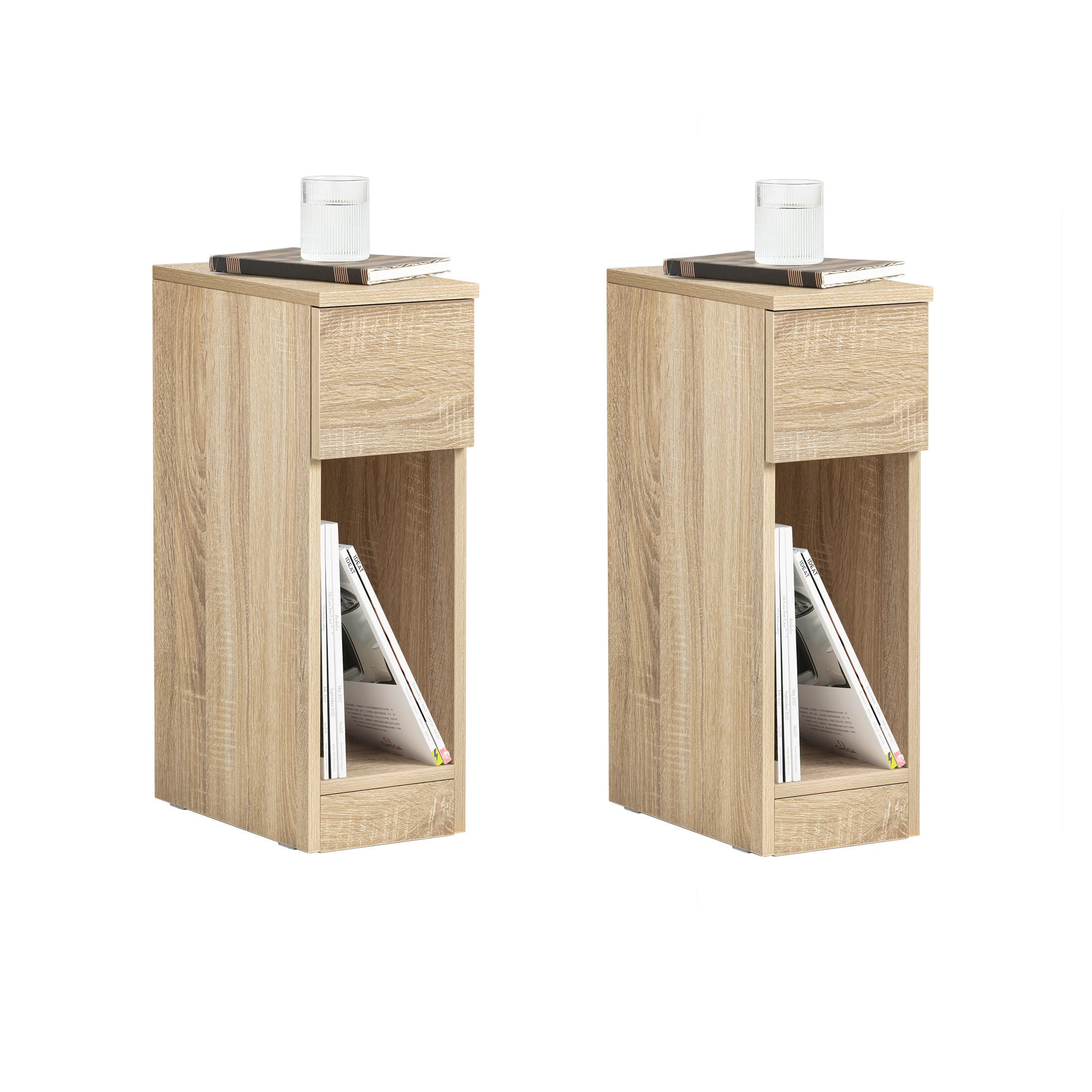 NACHTTISCH Natur - Naturfarben, Holzwerkstoff (20/60/35cm) - SoBuy