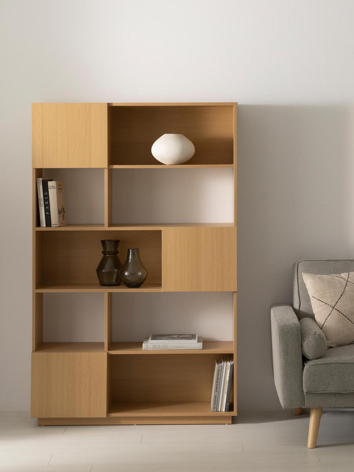 BÜCHERREGAL Borna Natur 110 cm x 174 cm - Braun, Holzwerkstoff (110/174/32cm) - Kenay Home