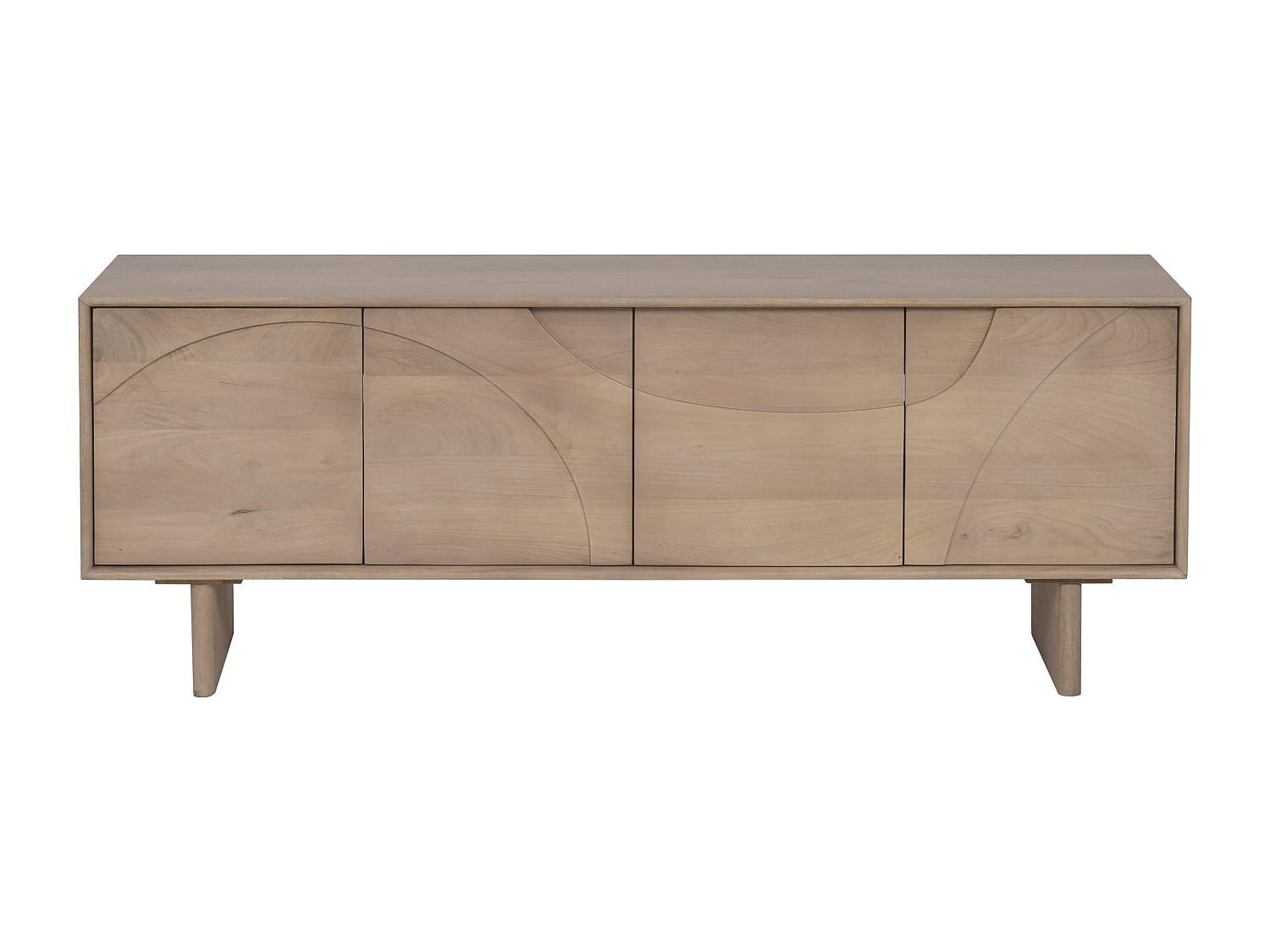 TV-BOARD - 160 cm x 40 cm - holz - naturfarben hell Berlama - Naturfarben, Holz (160/60/40cm) - Vente-Unique