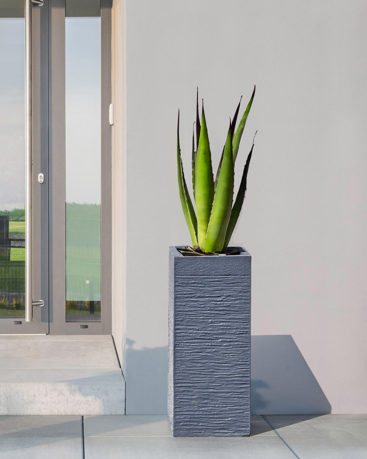 BLUMENTOPF Grau Dion - Grau, Naturmaterialien (60cm) - Beliani