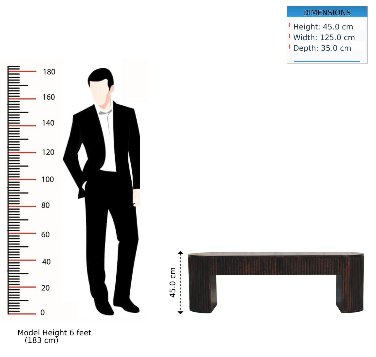 SITZBANK mit edlem Samtbezug in Mokka-Finish, dunkelbraun - Dunkelbraun, Holz (125/45/35cm) - Artisan Furniture