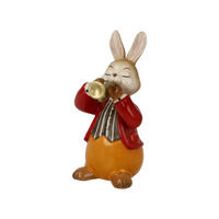DEKOTIER Hase - Eifriger Trompeter, Steingut, Bunt, 8 cm - Multicolor, Keramik (6/8/4cm) - Goebel
