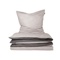 BETTWÄSCHESET Doubleface Feinbiber 2-teilig 135x200 cm Hellgrau-Dunkelgrau - Dunkelgrau, Textil (135/200cm) - SCHIESSER