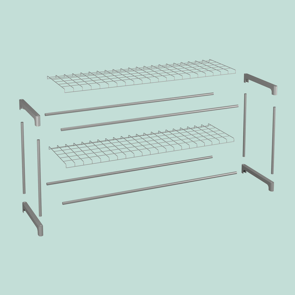 BLUMENREGAL - Grau, Kunststoff/Metall (91/174/28cm) - Relaxdays