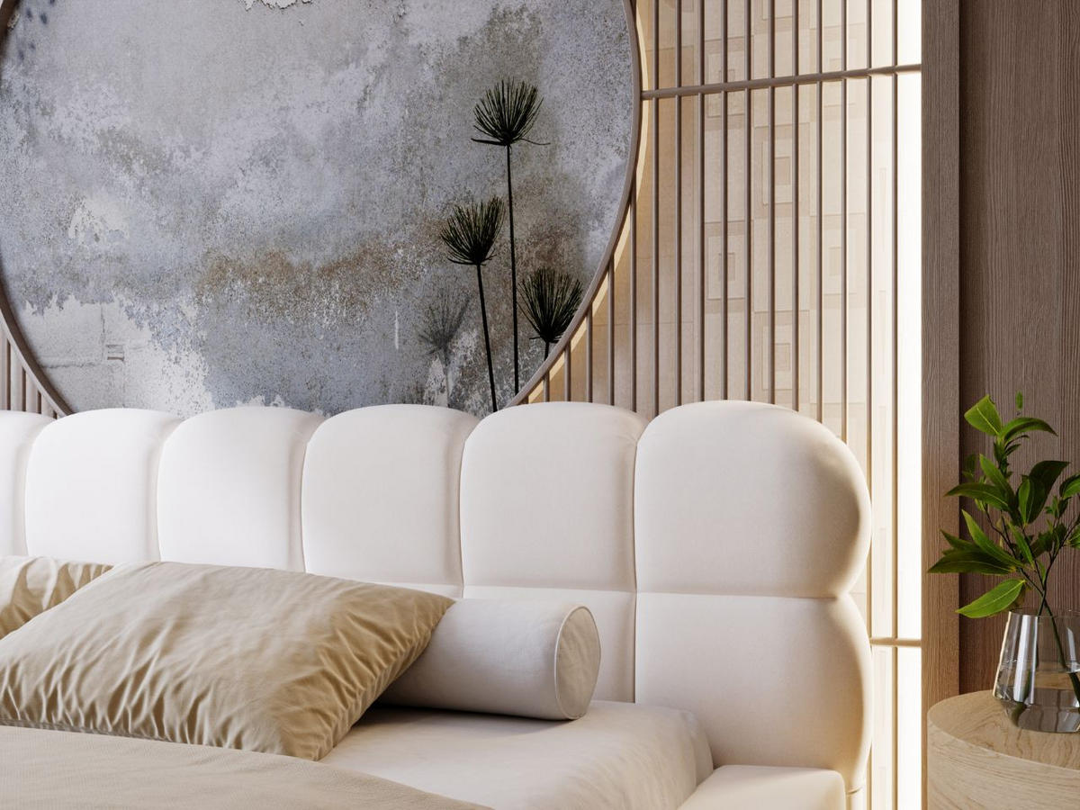 POLSTERBETT Plaza 160x200 Creme - Creme/Naturfarben, Holz/Kunststoff (160/200cm) - Graingold