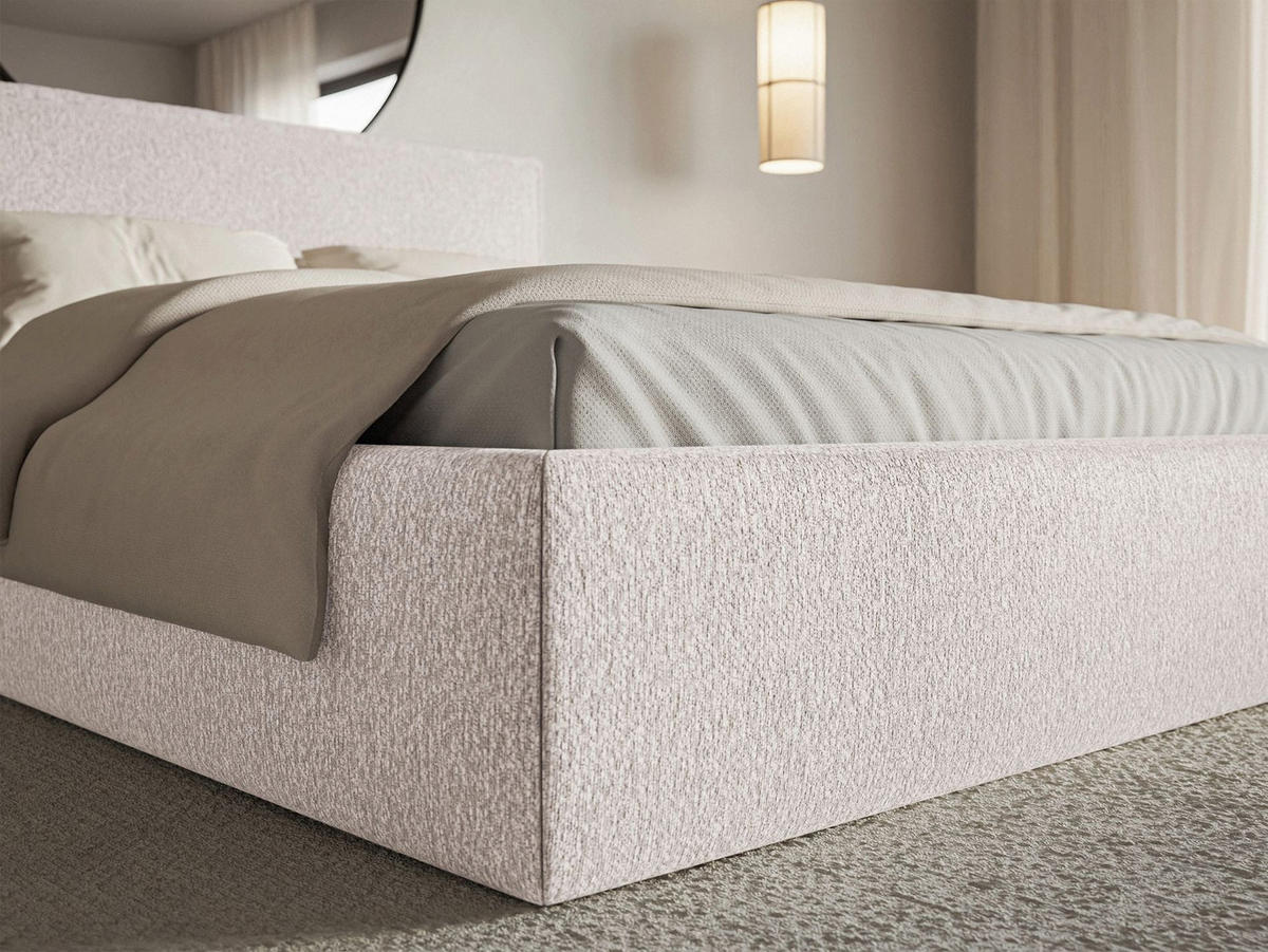 POLSTERBETT Softie Slim Beige Chenille 140x200 - Beige, Textil (140/200cm) - Selsey