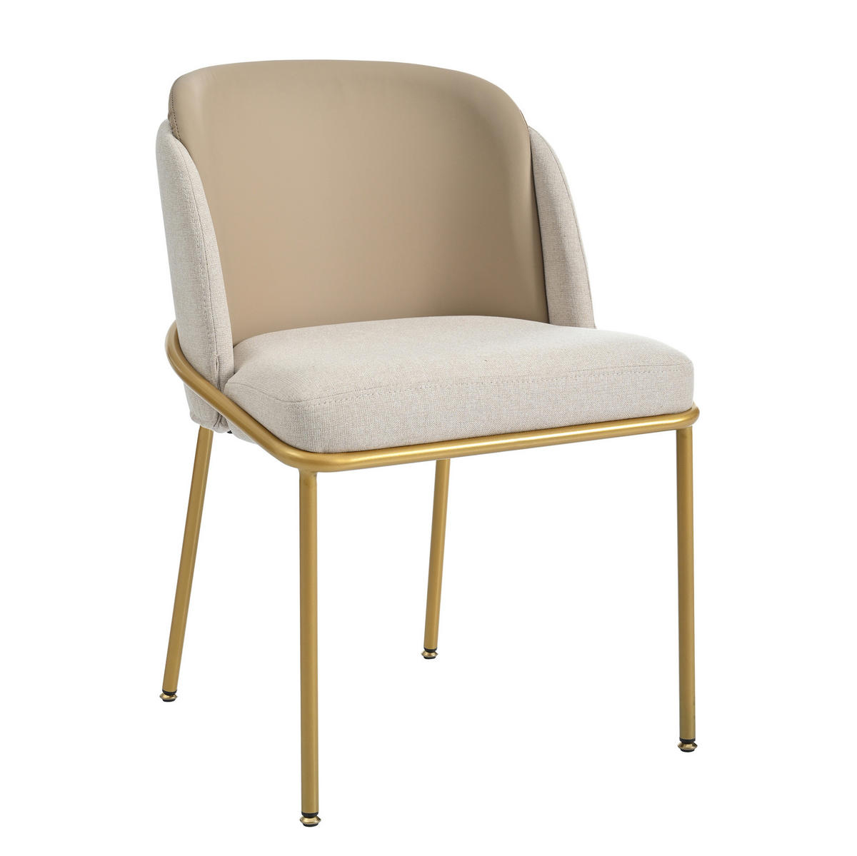 ESSZIMMERSTUHL 2er-Set mit verstellbaren Füßen Beige/Khaki - Beige, Metall (55/85/55cm) - Meubliv