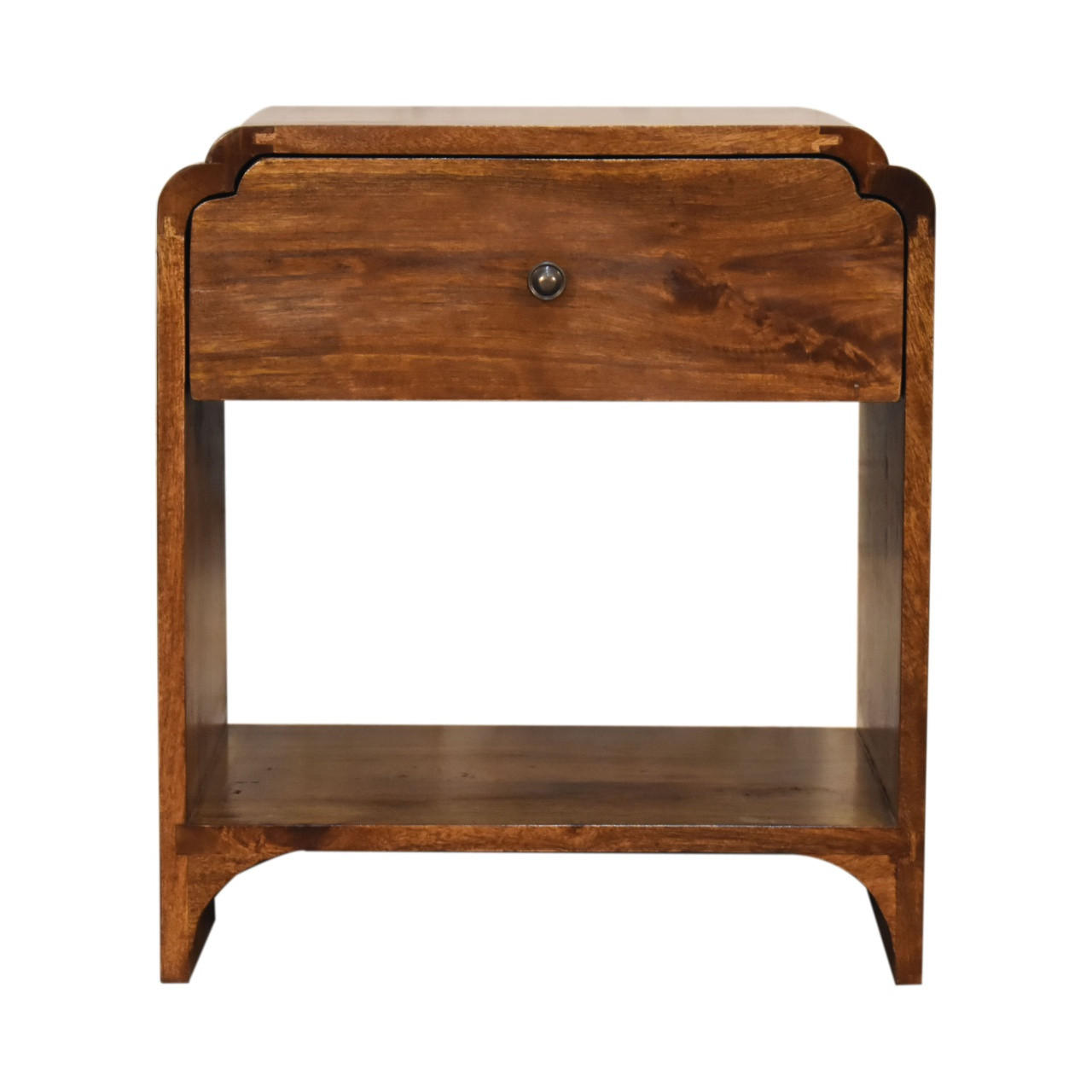 NACHTTISCH Newton - Messingfarben/Braun, Holz/Metall (45/50/35cm) - Artisan Furniture