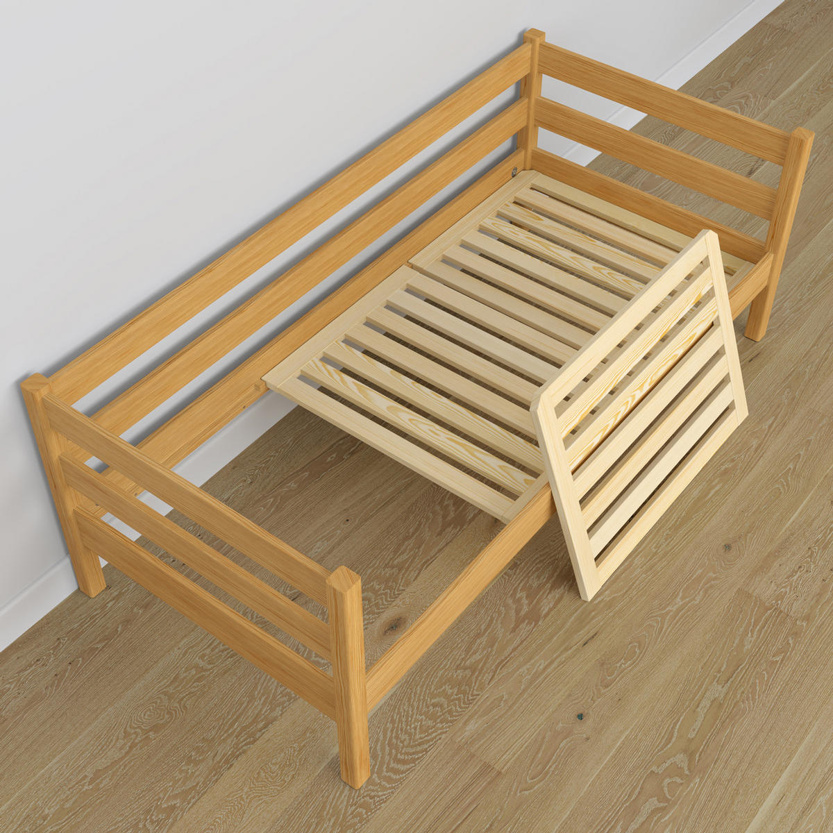 TAGESBETT mit Schublade N01 Naturkiefer 120/180 - Hellbraun, Naturmaterialien/Holz (120/180cm) - N-Wood