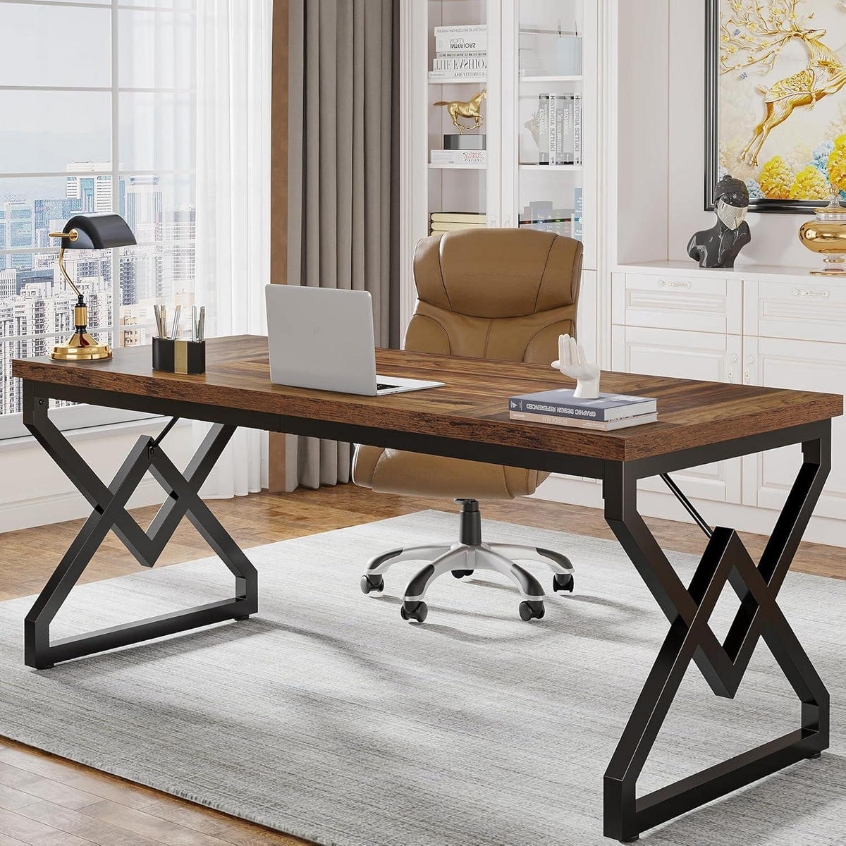 SCHREIBTISCH 160 cm Rustikales Braun - Braun, Holzwerkstoff (70/160/75cm)