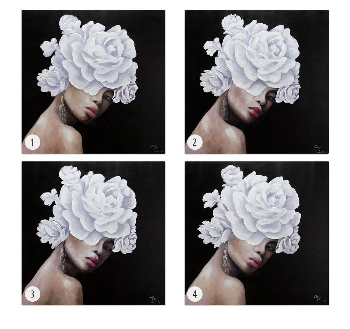 ACRYLBILD HANDGEMALT 80/80 cm - Schwarz, Holz/Textil (80/80cm) - KUNSTLOFT