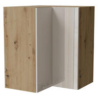 ECKHÄNGESCHRANK Brerra W12/60 Eiche Artisan / RAL 9001 creme Hochglanz 60 / 60 / 72cm - Creme/Eiche Artisan, Holz/Holzwerkstoff (60/72/60cm) - Feldmann-Wohnen