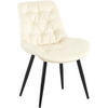 ESSZIMMERSTUHL Samt creme - Creme/Schwarz, Textil/Metall (56/85/63cm) - CLP