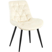 ESSZIMMERSTUHL Samt creme - Creme/Schwarz, Textil/Metall (56/85/63cm) - CLP