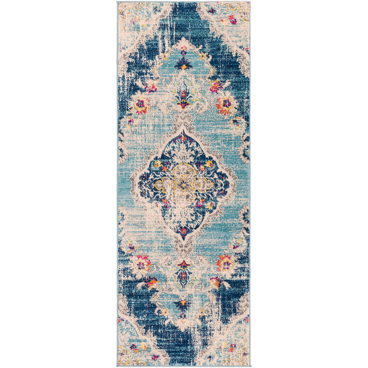 VINTAGE-TEPPICH 80/220 cm Blau - Blau, Naturmaterialien/Textil (80/220cm) - LIVABLISS