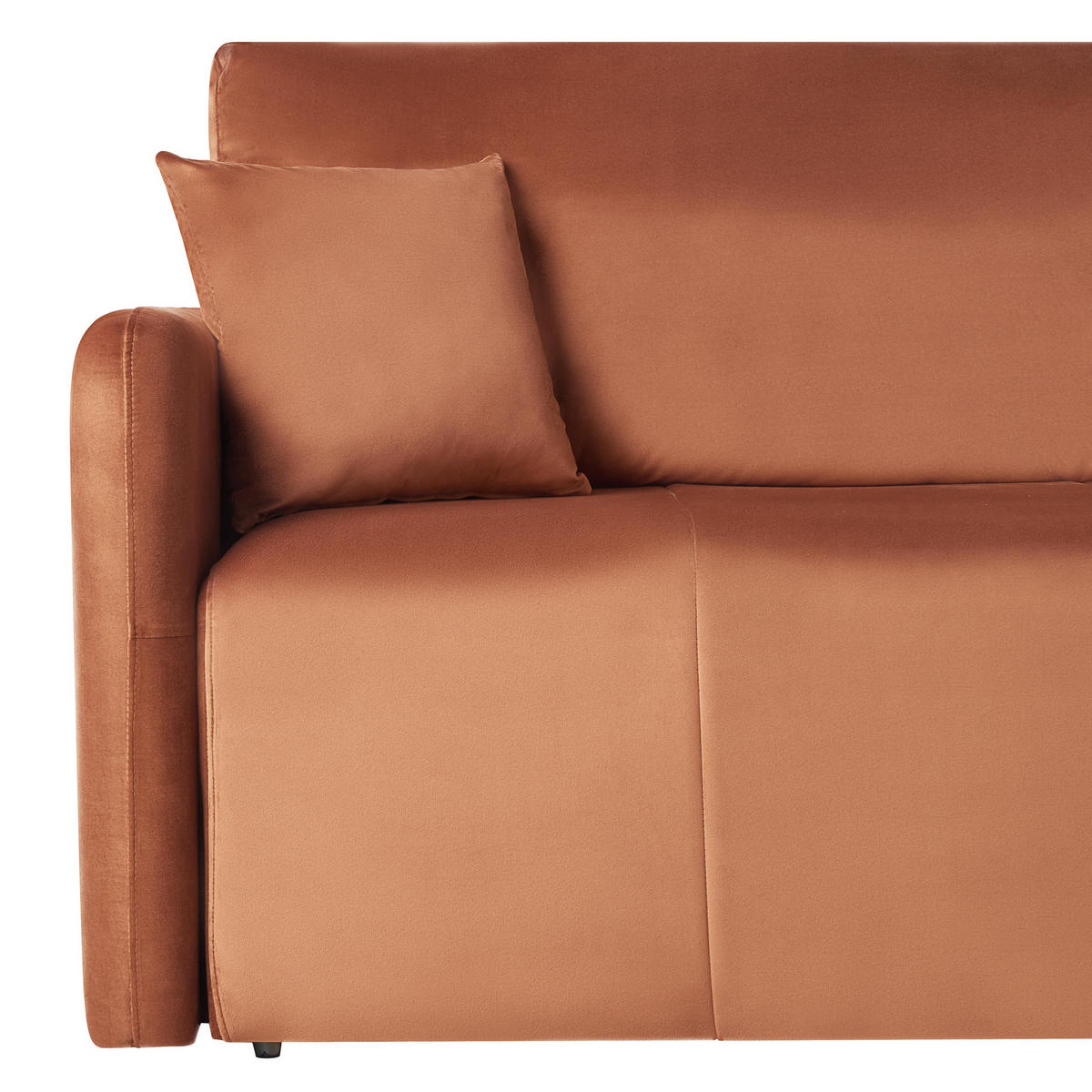 ROZKLÁDACÍ POHOVKA 3-místná Sametová látka Zlatohnědá Egge - zlatá, textil (220/88/93cm) - Beliani