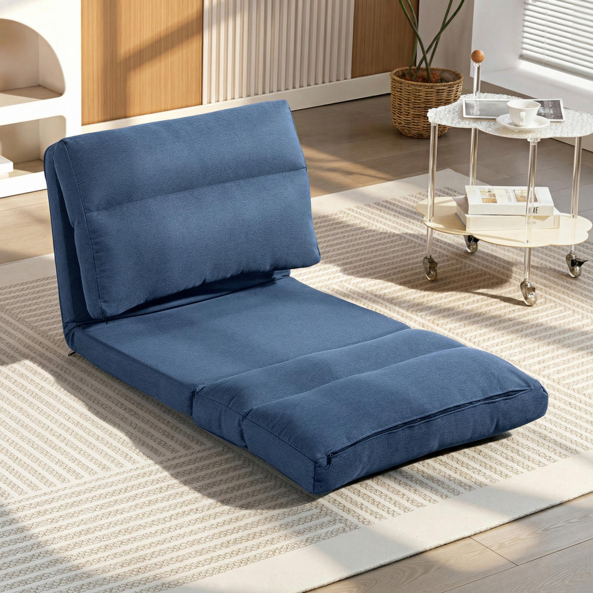 SOFA Blau 203.0/70.0/56.0cm - Blau, Textil (70/56/203cm)