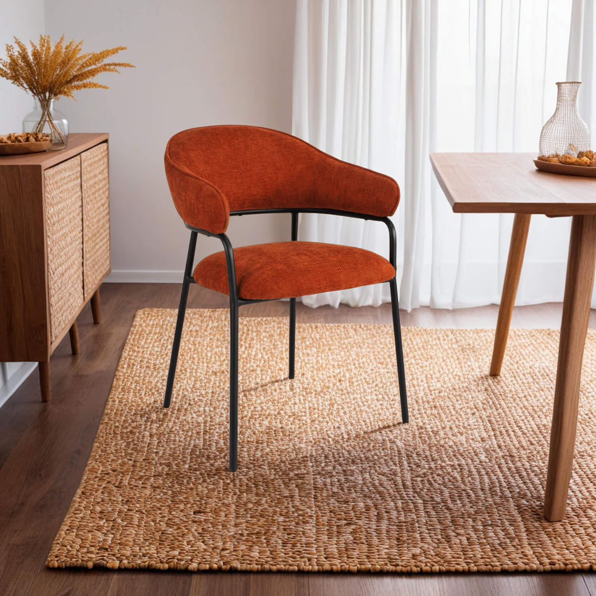 STÜHLE 2er Set Dunkelorange 56,5/57/82,5 cm - Dunkelorange, Textil (57/82.5/56.5cm)