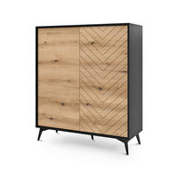 KOMMODE Nirwana - Schwarz, Holzwerkstoff (103.5/119/39cm) - Pillovely