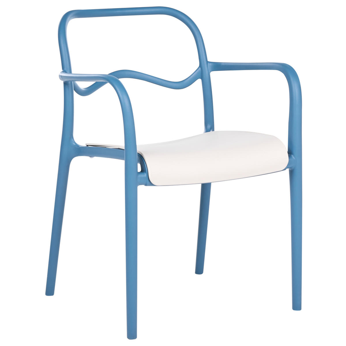 GARTENSTUHL 2er Set Kunststoff Blau Thasos - Blau, Kunststoff (57/80/57cm) - Beliani