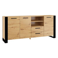 SIDEBOARD Nouka Holz und Schwarz - Schwarz, Holzwerkstoff (197/87/45cm) - Petits-meubles