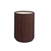 BEISTELLTISCH Franz, Walnuss + Steinplatte, 42/55 cm - Braun, Holz (42/42/55cm) - WOODEK