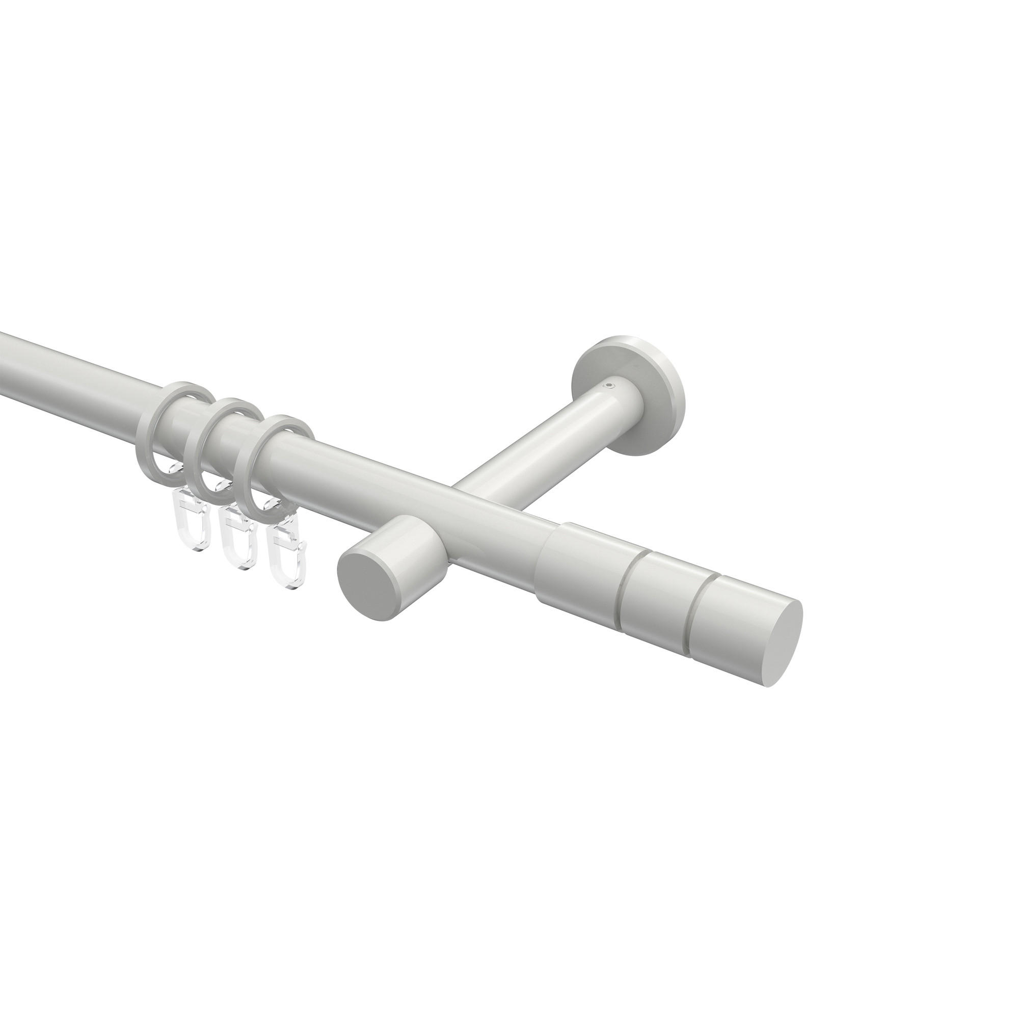 GARDINENSTANGEN-SET Prestige Elanto 140 cm, 1-läufig, 20 mm Ø Weiß - Weiß, Metall (140cm) - INTERDECO