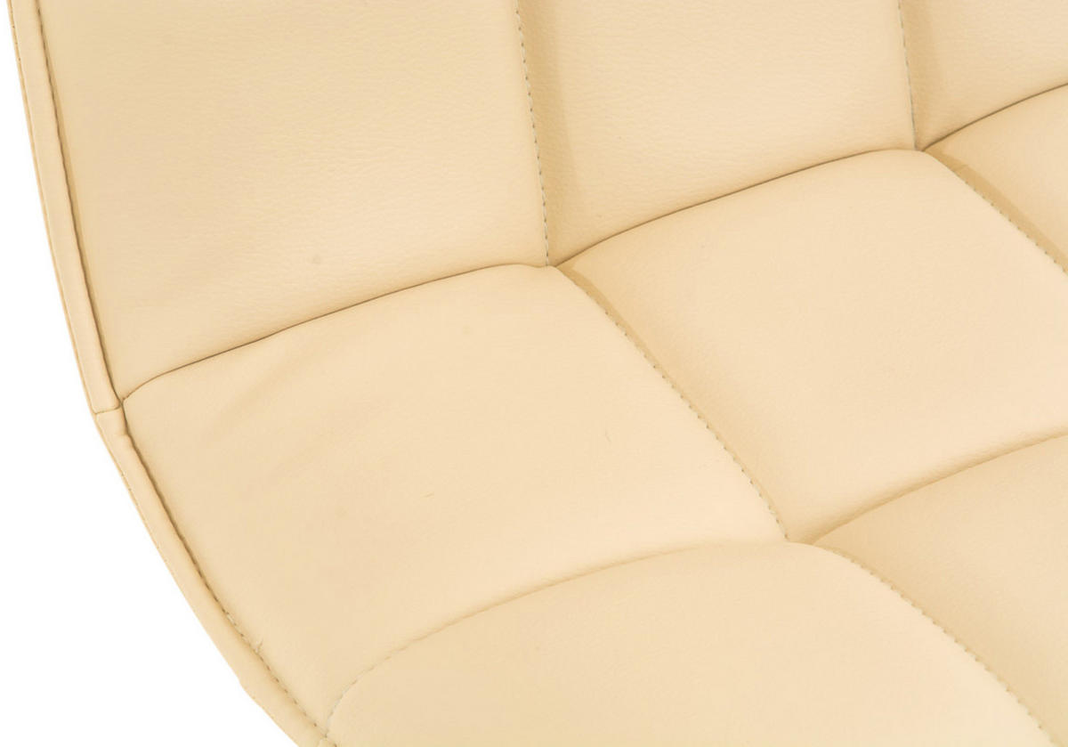DREHSTUHL 2er Set Lederlook creme - Chromfarben/Creme, Textil/Metall (43/90/56cm) - CLP