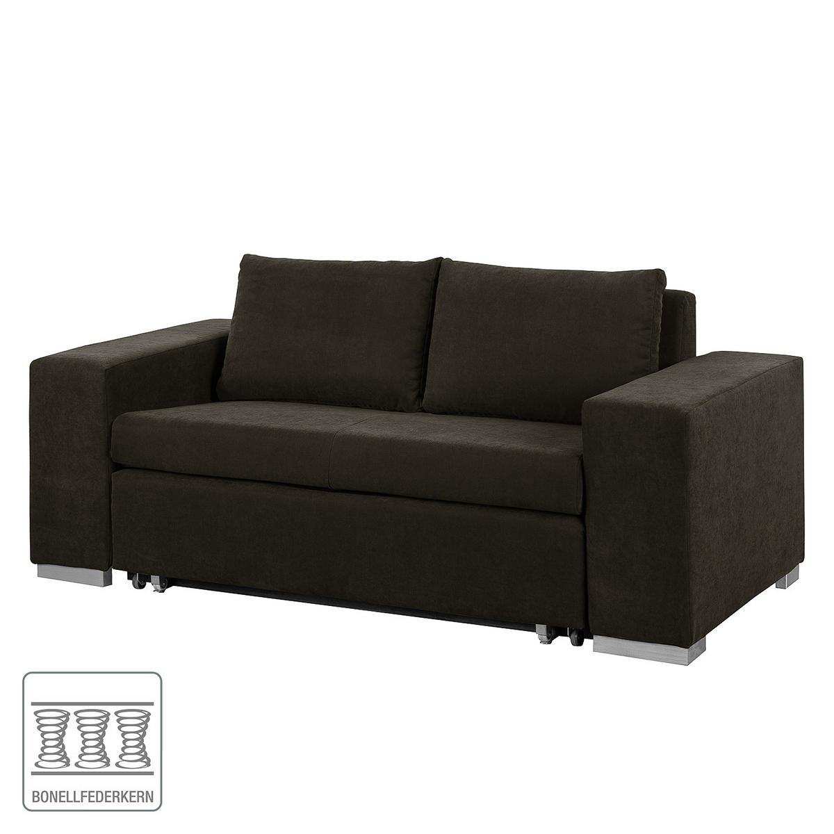 SCHLAFSOFA mit XL Armlehne - Braun, Textil (216/90/90cm) - home24