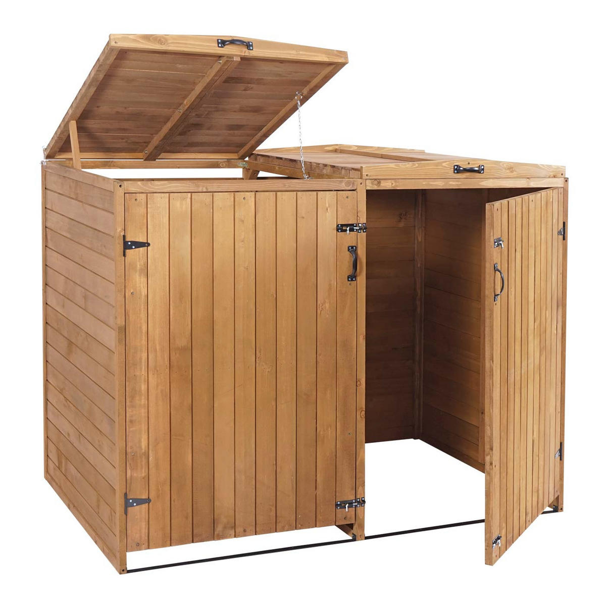 2ER-/4ER-MÜLLTONNENVERKLEIDUNG Braun - Braun, Holz (158/126/98cm) - MCW