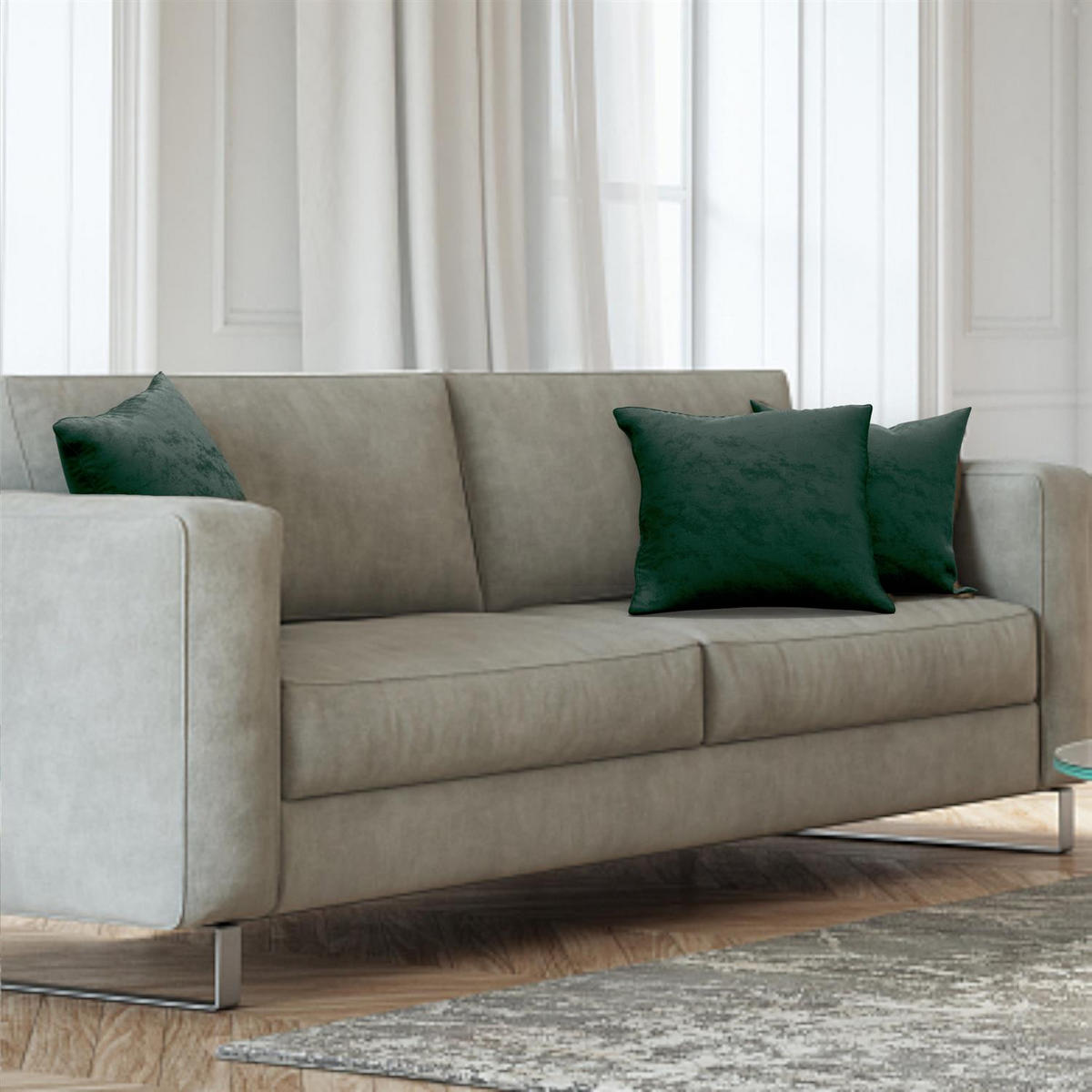 KISSENHÜLLEN-SET (2-tlg.) 40/40 cm (Grün) - Grün, Textil (40/40cm) - Intirilife