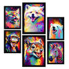 POSTER Set Mit 6 Säugetiere Im Hochformat Lebhafte Aquarell Stil Illustrationen Von Lächelnde Tiere Innenarchitektur A3 & A4 Schwarzer Rahmen - Schwarz, Papier (29/3cm) - Nacnic