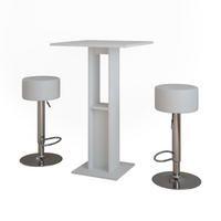 STOJACÍ BAROVÝ STŮL SE ŽIDLEMI Repose Bílá - bílá, kompozitní dřevo (65/65/106cm) - Vicco