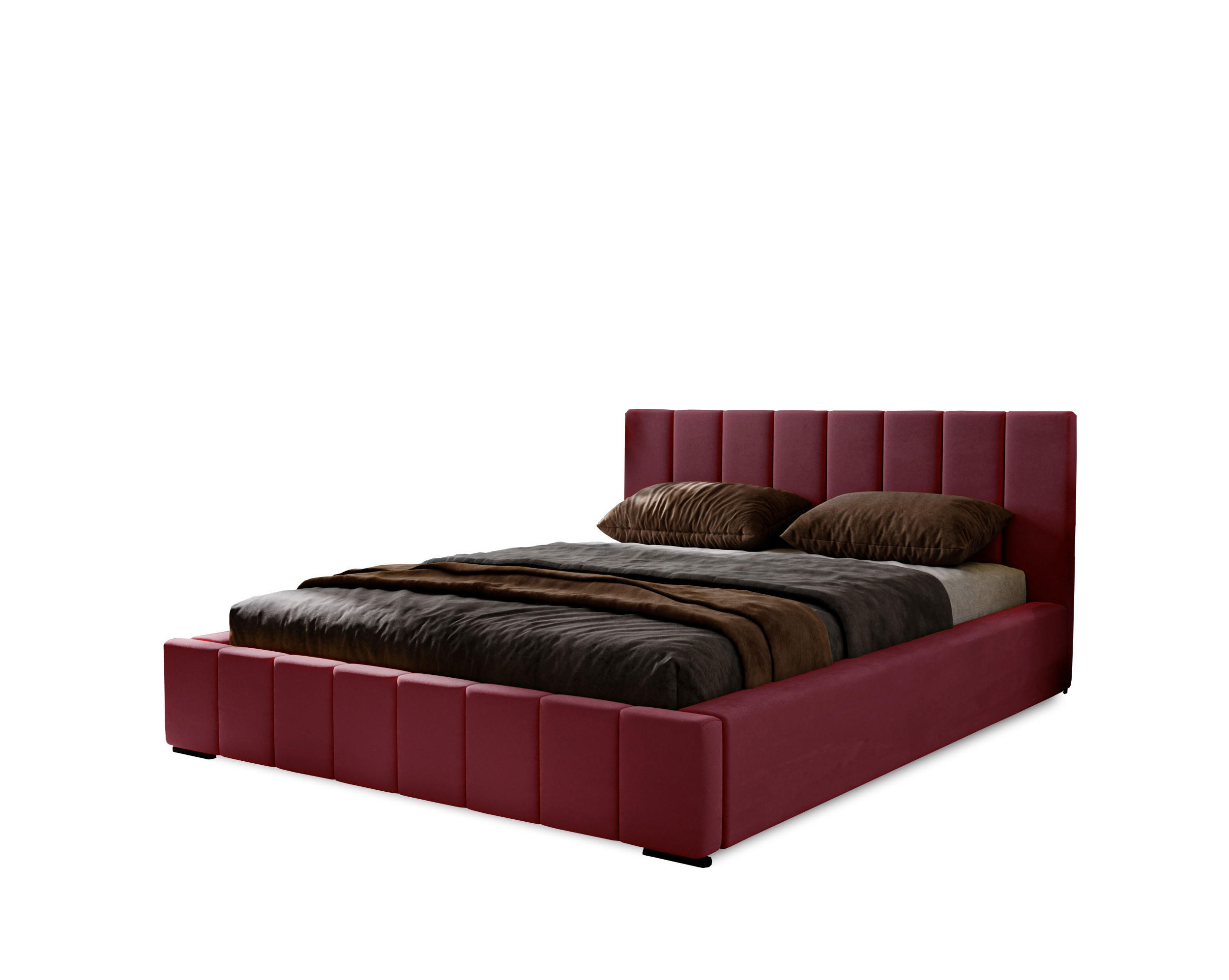 POLSTERBETT Nero 200x200 cm, Doppelbett mit Bettkasten und Lattenrost aus Holz, Velourstoff: Lila - Lila, Holz/Textil (200/200cm) - Marpur